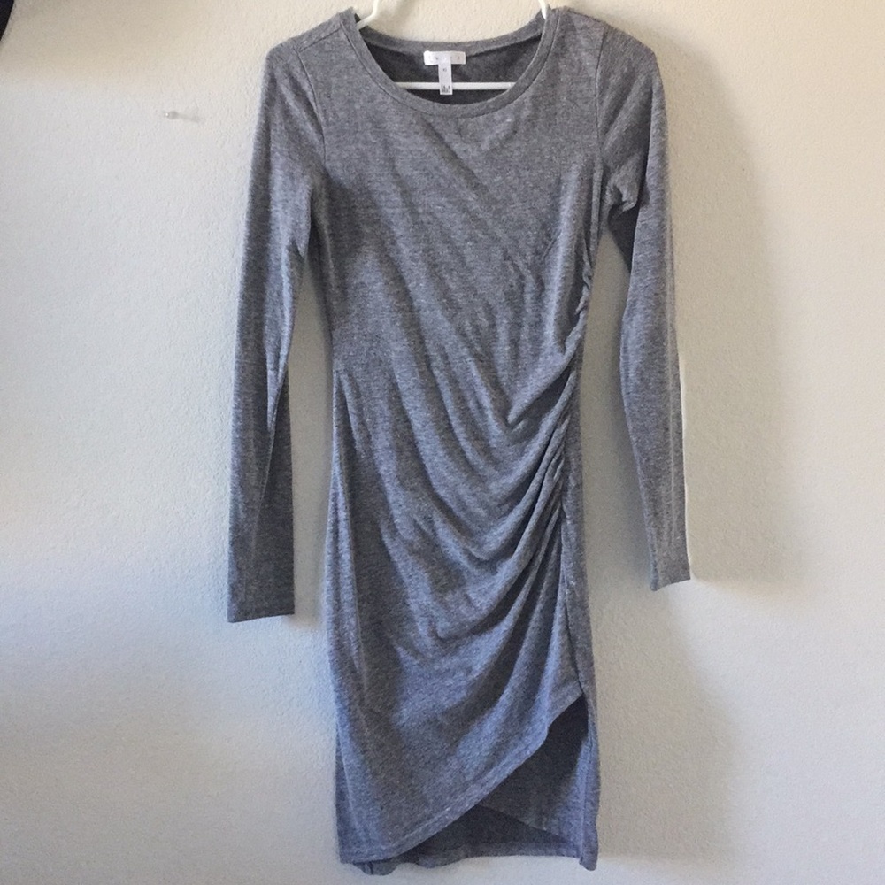 Leith Side Ruching Long-sleeve Dress